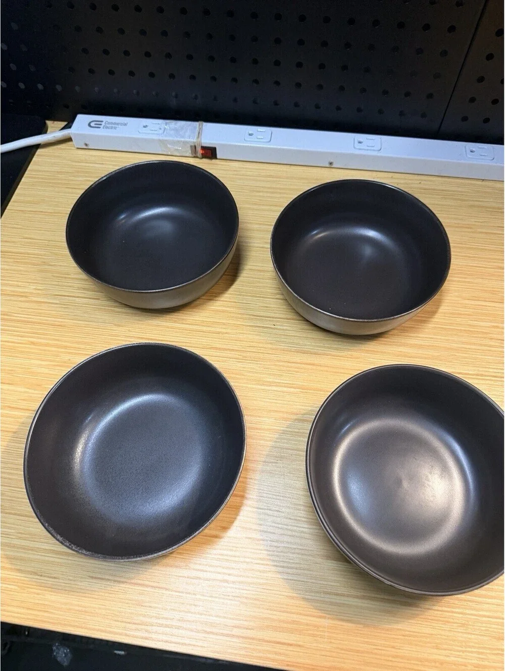 Pottery Barn set Of 4  Mason Stoneware Charcoal 6 3/4
